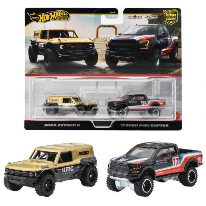 ΠΑΙΧΝΙΔΙ MATTEL HOT WHEELS: PREMIUM CAR CULTURE - FORD BRONCO AND 17 FORD F-150 RAPTOR HRR77