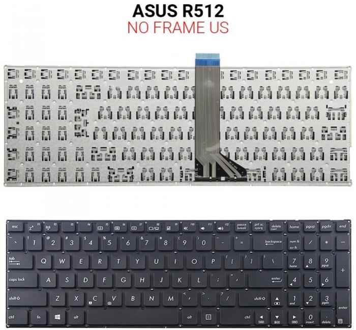 ΠΛΗΚΤΡΟΛΟΓΙΟ ΓΙΑ LAPTOP ASUS R512 WITHOUT FRAME US BLACK