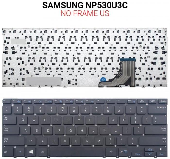 ΠΛΗΚΤΡΟΛΟΓΙΟ ΓΙΑ LAPTOP SAMSUNG NP530U3C WITHOUT FRAME US BLACK