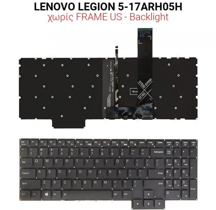 ΠΛΗΚΤΡΟΛΟΓΙΟ ΓΙΑ LAPTOP LENOVO LEGION 5-17ARH05H WITHOUT FRAME WITH BACKLIGHT US BLACK