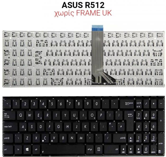ΠΛΗΚΤΡΟΛΟΓΙΟ ΓΙΑ LAPTOP ASUS R512 WITHOUT FRAME UK
