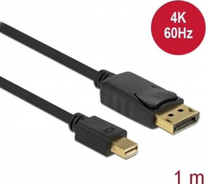 ΚΑΛΩΔΙΟ DELOCK MINI DISPLAYPORT ΣΕ DISPLAYPORT 82698 4K/60Hz 1M BLACK