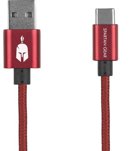 ΚΑΛΩΔΙΟ SPARTAN GEAR USB ΣΕ USB-C 2M COMPATIBLE WITH PS5 - XBOX SERIES X/S - TABLET - MOBILE RED