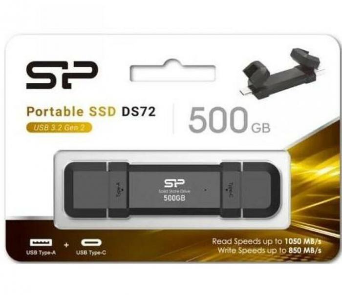 ΕΞΩΤΕΡΙΚΟΣ ΔΙΣΚΟΣ SSD SILICON POWER MARVEL XTREME DS72 USB-C/USB 3.2 500GB BLACK