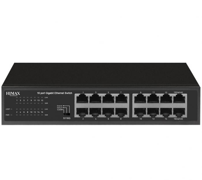 SWITCH HIMAX S116G 16 PORTS 10/100/1000 Mbps
