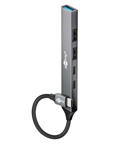 HUB USB-C ΣΕ 5x USB 3.2 GOOBAY 74460 GREY