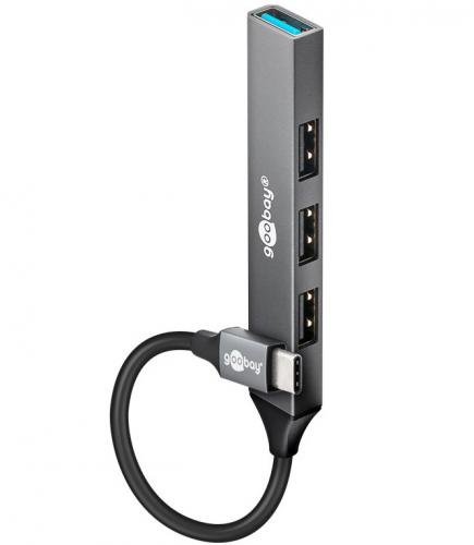HUB USB-C ΣΕ 4x USB 3.2 GOOBAY 74457 GREY