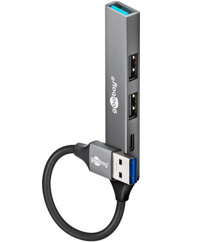 HUB USB ΣΕ 4x USB 3.2 GOOBAY 74458 GREY