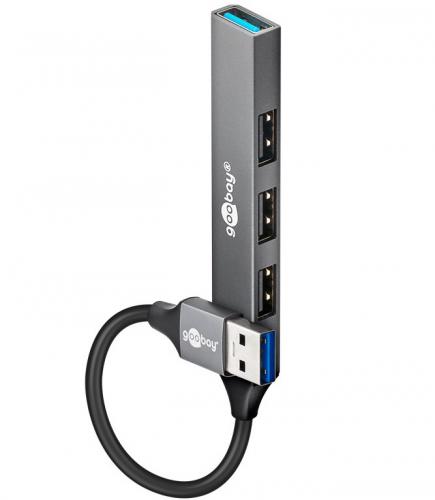 HUB USB ΣΕ 4x USB 3.2 GOOBAY 74456 GREY