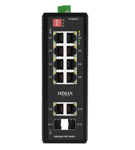 SWITCH HIMAX PoE PS1802FG-I 8x LAN PoE 2x GE 2x GF SFP 1000Mbps