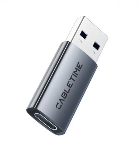 ΜΕΤΑΤΡΟΠΕΑΣ CABLETIME USB-C ΣΕ USB CT-AMCF10-AG GREY