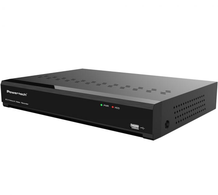 ΚΑΤΑΓΡΑΦΙΚΟ NVR POWERTECH PT-1598 8MP H.264+/H.265+ 8 CHANNEL