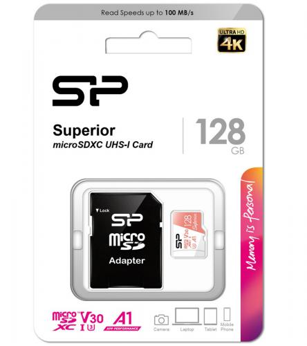 ΚΑΡΤΑ ΜΝΗΜΗΣ SILICON POWER 128GB C10 UHS-I U3 A1 V30