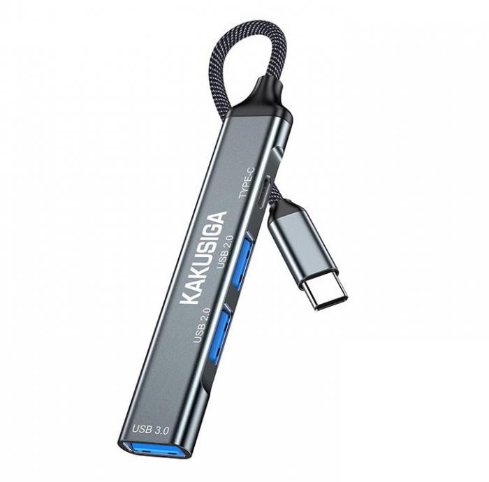 HUB USB-C ΣΕ 4x USB 3.0 KAKUSIGA KSC-1417 GREY