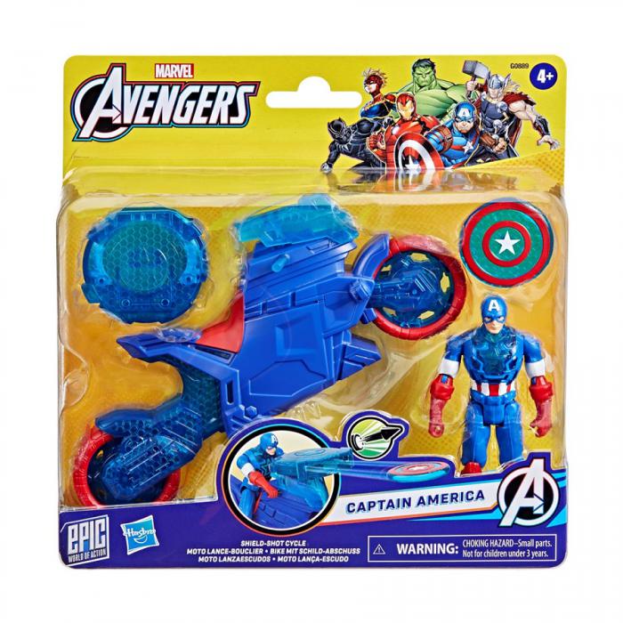 ΦΙΓΟΥΡΑ HASBRO MARVEL AVENGERS: EPIC WORLD OF ACTION - CAPTAIN AMERICA SHIELD-SHOT CYCLE VEHICLE G0889