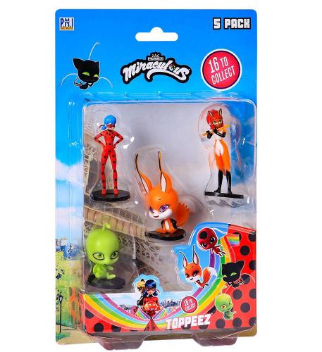ΦΙΓΟΥΡΕΣ P.M.I. MIRACULOUS PENCIL TOPPERS - 5 PACK -INCLUDING 1 HIDDEN CHARACTER RANDOM MLB2040