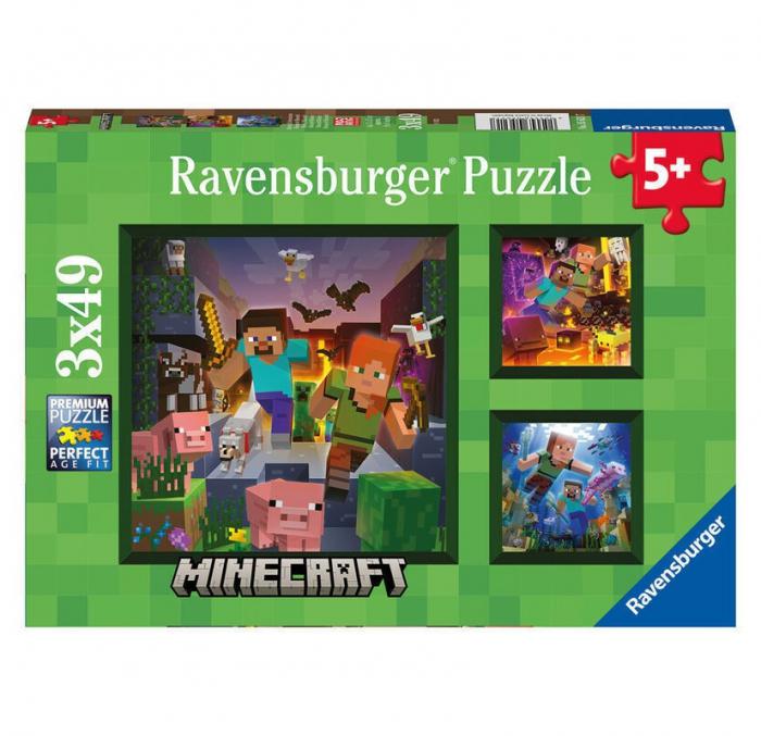 ΠΑΖΛ RAVENSBURGER: MINECRAFT BIOMES 3x49 PCS 5621