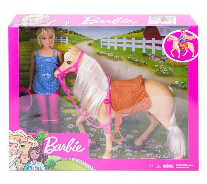 ΚΟΥΚΛΑ MATTEL BARBIE AND HORSE FXH13