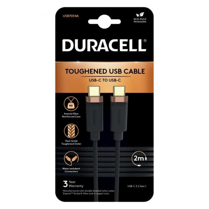 ΚΑΛΩΔΙΟ ΣΥΝΔΕΣΗΣ USB-C ΣΕ USB-C DURACELL USB7034A 2M BLACK
