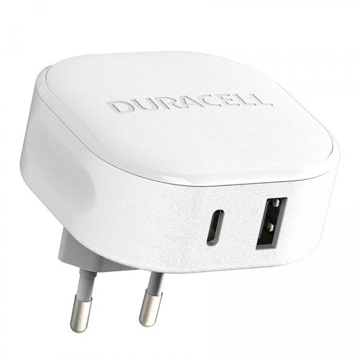 ΦΟΡΤΙΣΤΗΣ ΤΟΙΧΟΥ DURACELL DRACUSB20W-EU USB-A USB-C 30W PD WHITE