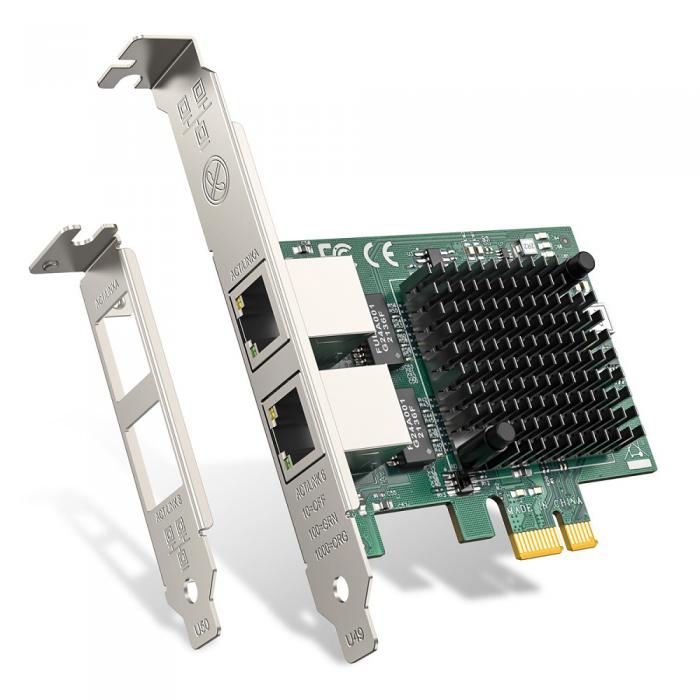 LAN CARD EDUP PCIe 2x RJ45 EP-9613 1000Mbps