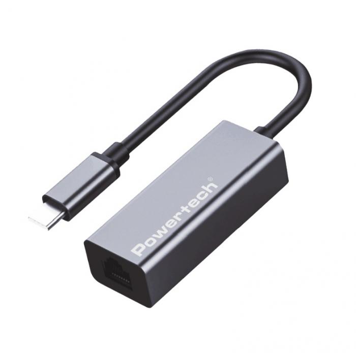 LAN CARD USB-C POWERTECH PT-1455 GREY