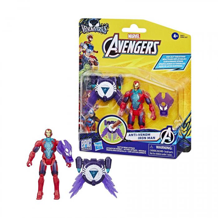 ΦΙΓΟΥΡΑ HASBRO EPIC WORLD MARVEL AVENGERS: VENOM VERSUS BATTLE GEAR JETPACK - ANTI-VENOM IRON MAN