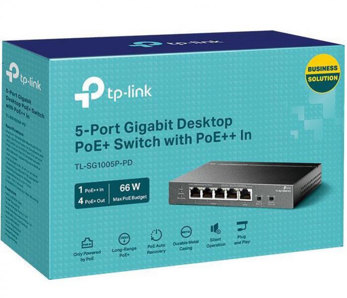 SWITCH TP-LINK 5 PORTS GIGABIT 4 PORT PoE TL-SG1005P-PD