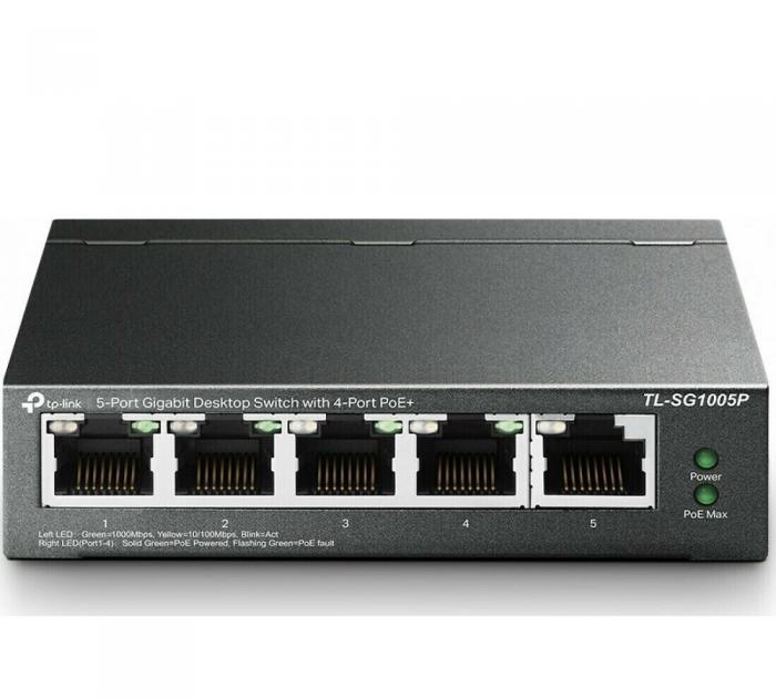 SWITCH TP-LINK 5 PORTS GIGABIT 4 PORT PoE TL-SG1005P
