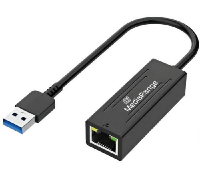 LAN CARD USB MEDIARANGE 10/100/1000 MBPS MRCS238 BLACK