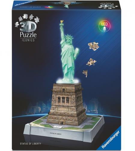 ΠΑΖΛ RAVENSBURGER 3D ICONICS - STATUE OF LIBERTY NIGHT EDITION 108 PCS