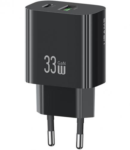 ΦΟΡΤΙΣΤΗΣ ΤΟΙΧΟΥ USAMS CC317 USB - USB-C 33W GaN BLACK