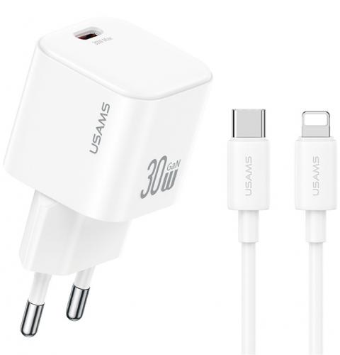 ΦΟΡΤΙΣΤΗΣ ΤΟΙΧΟΥ USAMS CC262 30W GaN WHITE