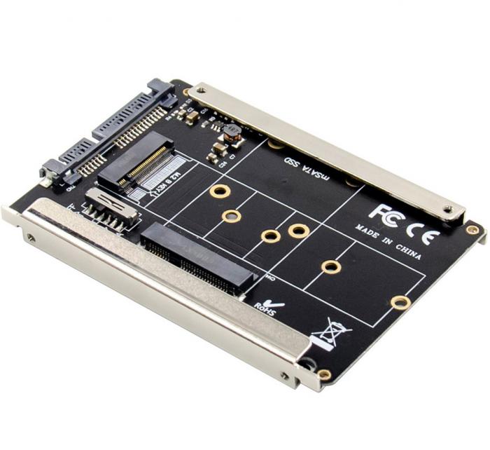 ΚΑΡΤΑ ΜΕΤΑΤΡΟΠΗΣ POWERTECH 2.5'' SATA ΣΕ M.2 B ΚΑΙ mSATA SSD ST525
