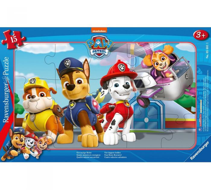 ΠΑΖΛ RAVENSBURGER: PAW PATROL - FOUR BRAVE RESCUERS! 15 PCS 05681