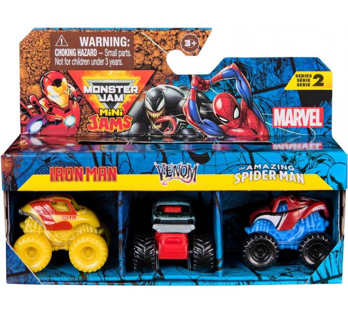 ΠΑΙΧΝΙΔΙ SPIN MASTER MARVEL MONSTER JAM: MINI JAMS - IRON MAN - VENOM - THE AMAZING SPIDER-MAN 3 PACK BUNDLE 20149558