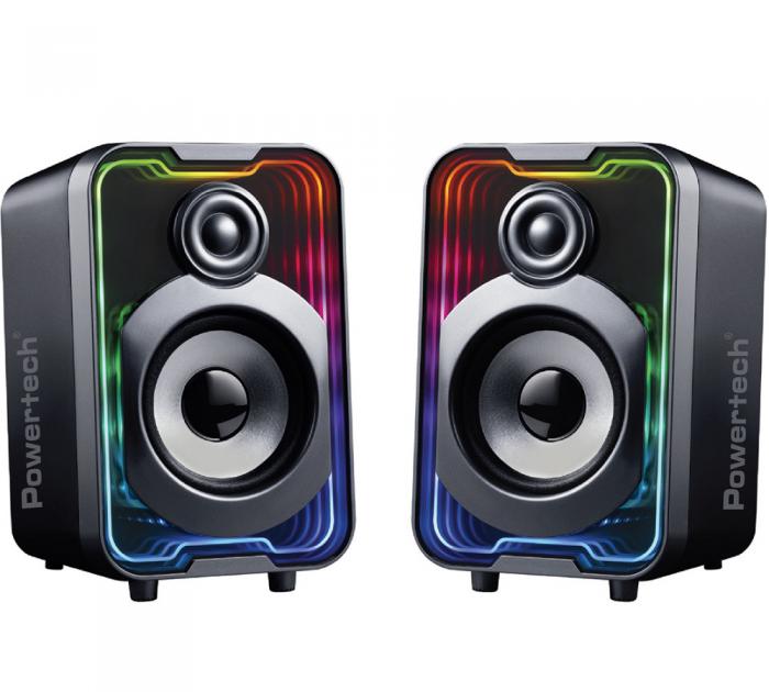 ΗΧΕΙΑ BLUETOOTH POWERTECH PT-1575 RGB 2x 5W BLACK
