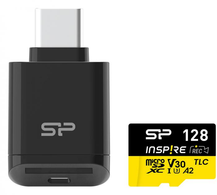 ΚΑΡΤΑ ΜΝΗΜΗΣ SILICON POWER WITH CARD READER 128GB C10 UHS-I U3 V30 A2