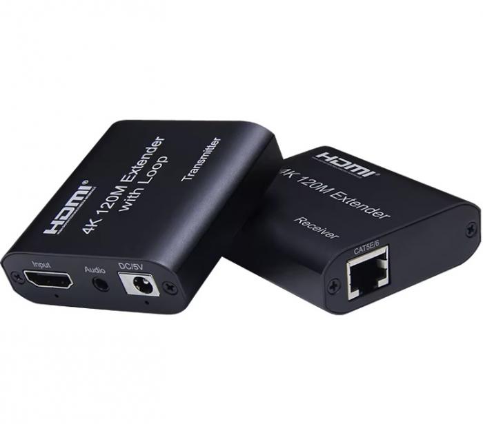 EXTENDER HDMI ΜΕΣΩ UTP POWERTECH CAB-H195 4K/30Hz 120M