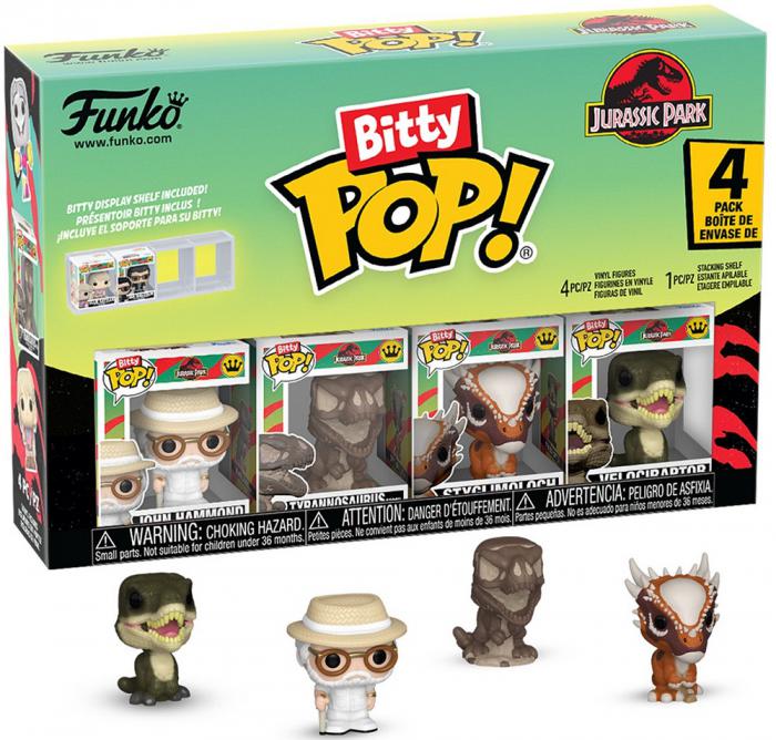 ΦΙΓΟΥΡΕΣ FUNKO BITTY POP! 4-PACK JURASSIC PARK - JOHN HAMMOND - TYRANNOSAURUS - FOSSIL - STYGIMOLOCH - VELOCIRAPTOR