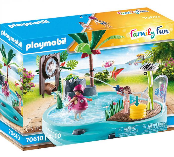 PLAYMOBIL FAMILY FUN SMALL POOL WITH WATER SPRAYER 70610