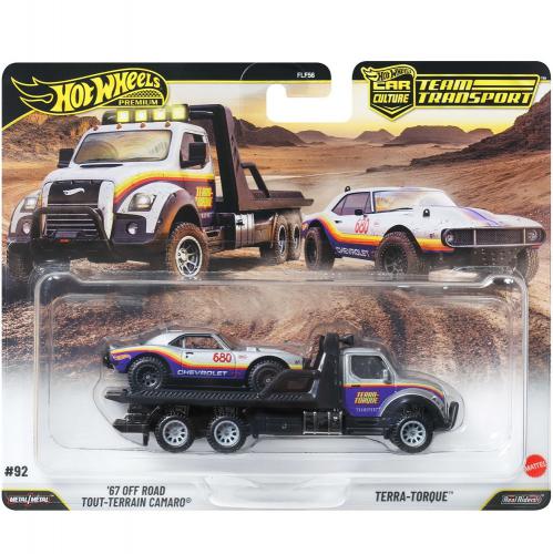 ΠΑΙΧΝΙΔΙ MATTEL HOT WHEELS PREMIUM: CAR CULTURE TEAM TRANSPORT - 67' OFF ROAD TOUT-TERRAIN CAMARO AND TERRA-TORQUE JHX93