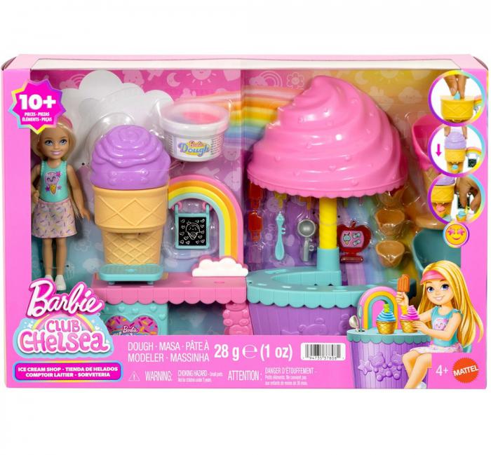 ΚΟΥΚΛΑ MATTEL BARBIE: CLUB CHELSEA - ICE CREAM SHOP PLAYSET JMJ42