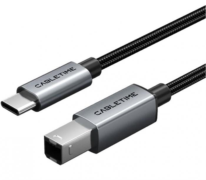 ΚΑΛΩΔΙΟ CABLETIME CT-CMBM1 USB-C ΣΕ USB TYPE B 480Mbps 2M BLACK