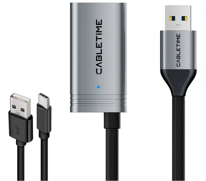ΚΑΛΩΔΙΟ ΠΡΟΕΚΤΑΣΗΣ USB CABLETIME CT-AMAFA3 5Gbps 5M BLACK