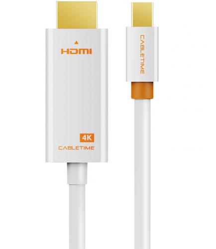 ΚΑΛΩΔΙΟ CABLETIME MINI DISPLAYPORT ΣΕ HDMI CT-AV588-03G4K 4K/30Hz 1M WHITE
