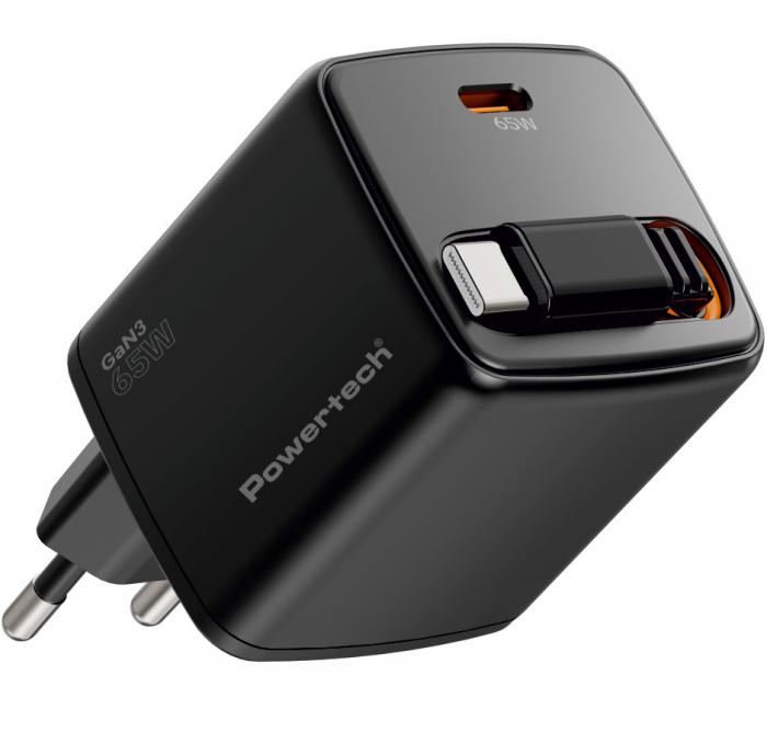ΦΟΡΤΙΣΤΗΣ ΤΟΙΧΟΥ POWERTECH PT-1573 USB-C 65W GaN BLACK