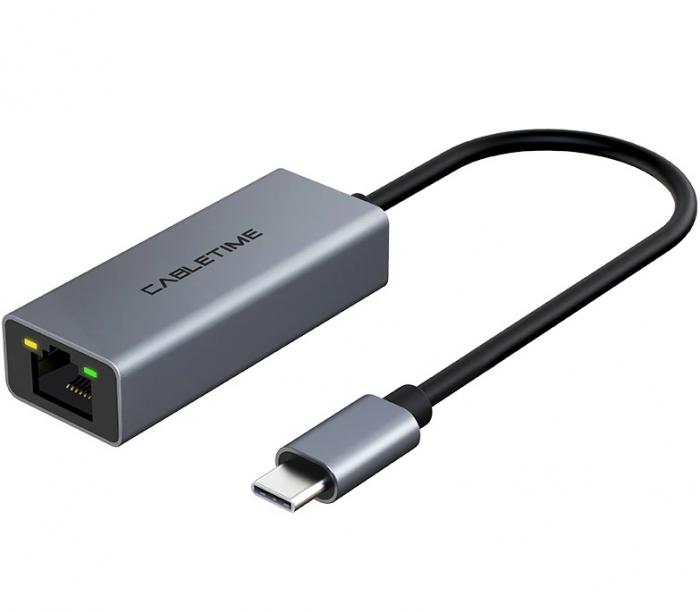 LAN CARD USB-C CABLETIME CT-CML100-AG 100Mbps GREY