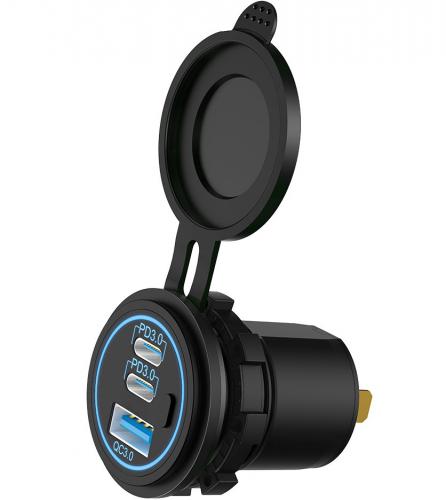 ΦΙΣ POWERTECH USB PTL-030 USB AND 2x USB-C 36W IP65