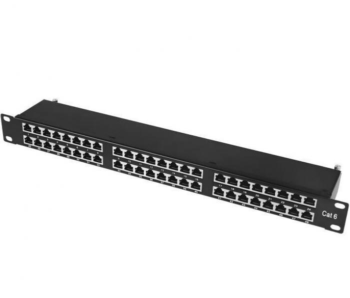 PATCH PANEL POWER ON 48 PORTS 1U CAT6 PP-C6-F48 FTP